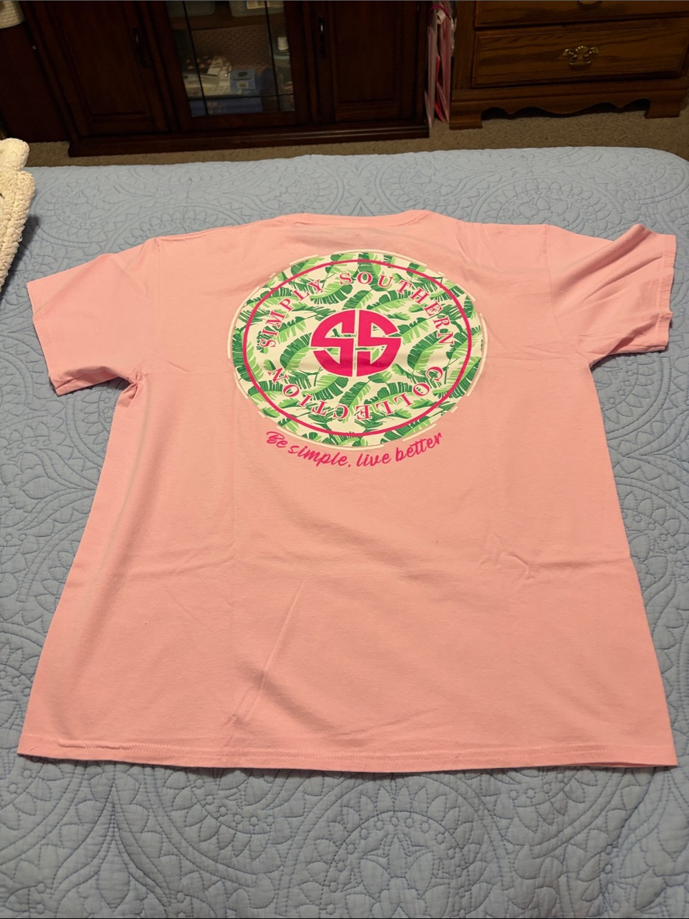 Simply Southern Pastel Pink Short Sleeve Tee - Picture 3 of 3
